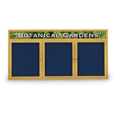 United Visual Products Indoor Enclosed Combo Board, 42"x32", Gold Frame/Blue & Dark Spruce UVCB4232G-BLUE-DRKSPR